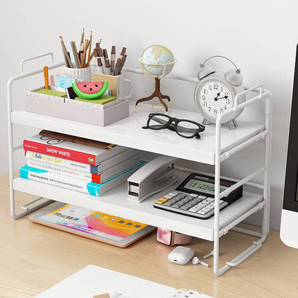 2 Tier Desktop Organiser Shelf Storage Rack for Desk Bedroom Makeup