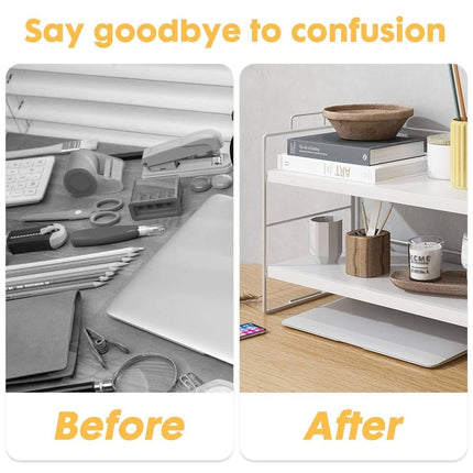 2 Tier Desktop Organiser Shelf Storage Rack for Desk Bedroom Makeup