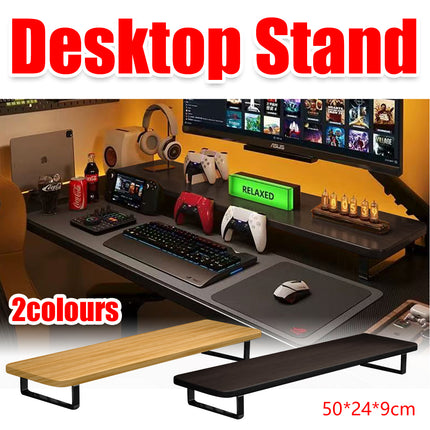 Monitor Riser Stand Wood and Metal with Storage Rack Easy to Install