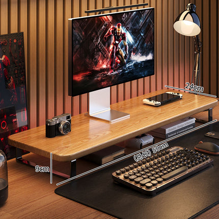 Monitor Riser Stand Wood and Metal with Storage Rack Easy to Install