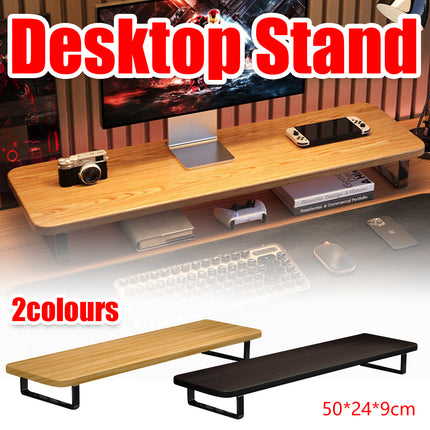 Monitor Riser Stand Wood and Metal with Storage Rack Easy to Install
