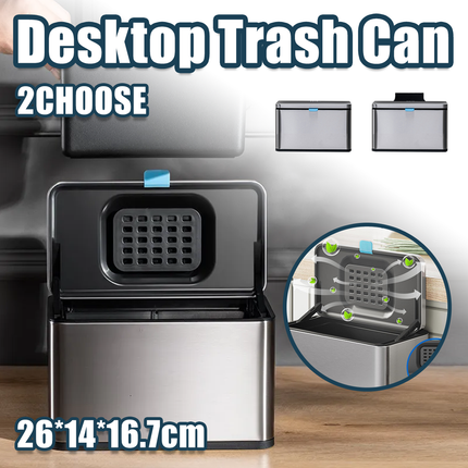 Mini Desktop Trash Can Cute Kitchen Bathroom Office Storage Bin Organizer Bucket