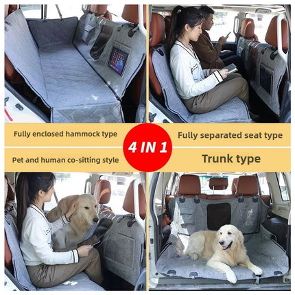 Detachable Waterproof Car Rear Pet Mat Non Slip Washable Seat Cover Dogs Cats