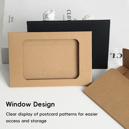 100PCS Windowed Postcard Mailing Box Cardboard Envelope for Packaging Craft Use