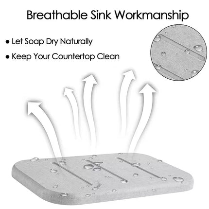 Water Absorbing Diatomite Soap Dish Tray Bathroom Sink Countertop Soap Holder