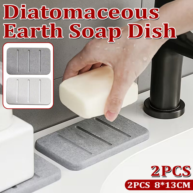 Water Absorbing Diatomite Soap Dish Tray Bathroom Sink Countertop Soap Holder