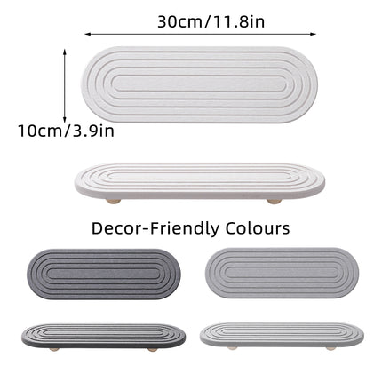Nordic Diatomaceous Earth Tray Bathroom Sink Drying Mat 30x10cm