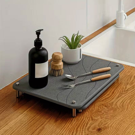 2PCS Diatomaceous Earth Dish Drying Mat Kitchen Countertop