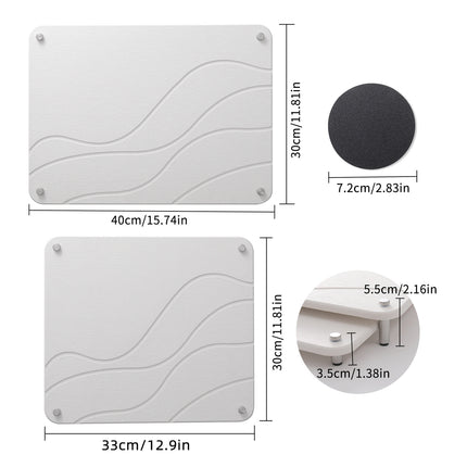 2PCS Diatomaceous Earth Dish Drying Mat Kitchen Countertop