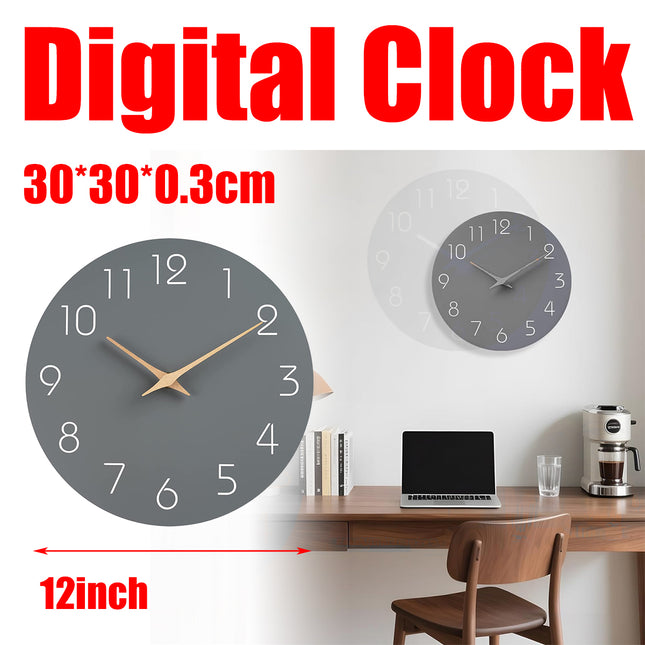 Digital Wall Clock Luxury Simple Living Room Decor Silent Quartz Hanging Watch