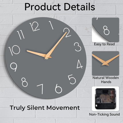 Digital Wall Clock Luxury Simple Living Room Decor Silent Quartz Hanging Watch