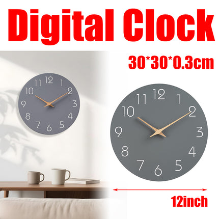 Digital Wall Clock Luxury Simple Living Room Decor Silent Quartz Hanging Watch
