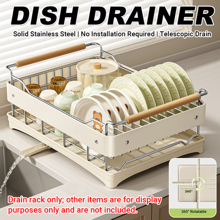 Multifunctional Dish Drying Drainer Stainless Steel for Kitchen Sink Counter Use