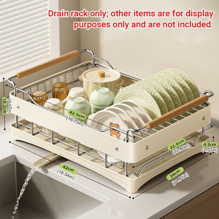 Multifunctional Dish Drying Drainer Stainless Steel for Kitchen Sink Counter Use