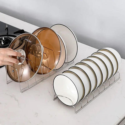2pcs Stainless Steel Drainer Dish Rack Kitchen Dish Organizer Sink Storage Rack