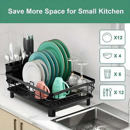 Dish Drying Rack Kitchen Sink Organizer Rust-Proof for Plates Bowls Utensils
