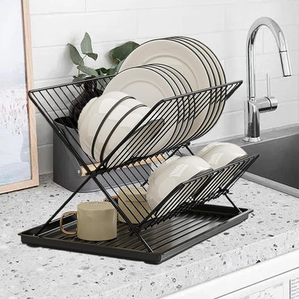 Kitchen Storage Rack Bowl Rack Household Draining Rack Multi-Functional Organizer