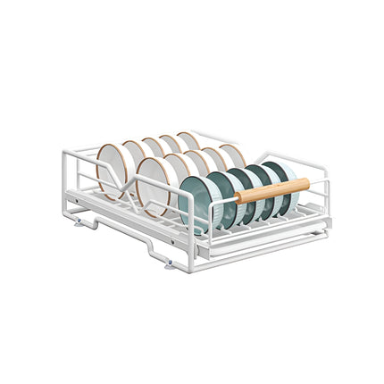 Pull Out Storage Rack Kitchen Dish Bowl Organiser Carbon Steel 40 x 30 x 13cm