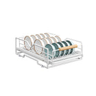 Pull Out Storage Rack Kitchen Dish Bowl Organiser Carbon Steel 40 x 30 x 13cm