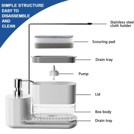 Hand Soap Liquid Press Dispenser Leak Proof For Kitchen Bathroom Easy Refill