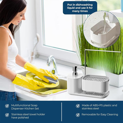 Hand Soap Liquid Press Dispenser Leak Proof For Kitchen Bathroom Easy Refill