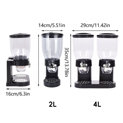 2L / 4L Grain Storage Distributor Clear for Rice Cereal Nuts Pasta Desktop Use