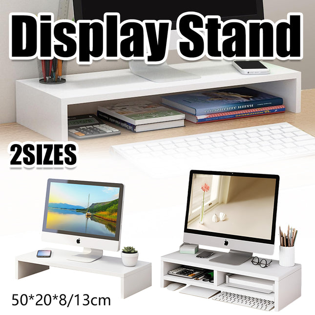 2 Sizes Home Office Computer Monitor Riser Stand Office Desk Storage Shelf
