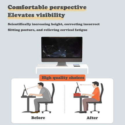 2 Sizes Home Office Computer Monitor Riser Stand Office Desk Storage Shelf