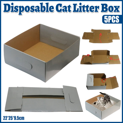 5pcs Disposable Litter Box Small Kitten Outdoor Tray Degradable Travel Use Size