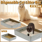 5pcs Disposable Cat Litter Box Folding Portable Outdoor Car Travel Pet Toilet