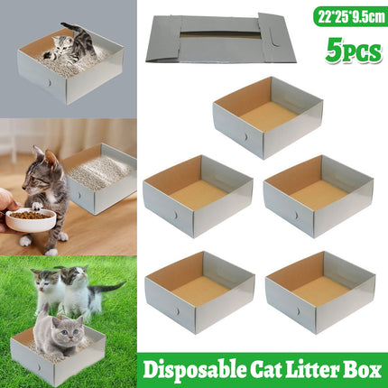 5pcs Disposable Litter Box Small Kitten Outdoor Tray Degradable Travel Use Size