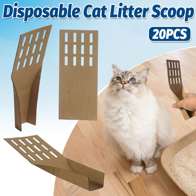 20pcs Disposable Cat Litter Scoop Biodegradable Excrement Shovel One Time Tool