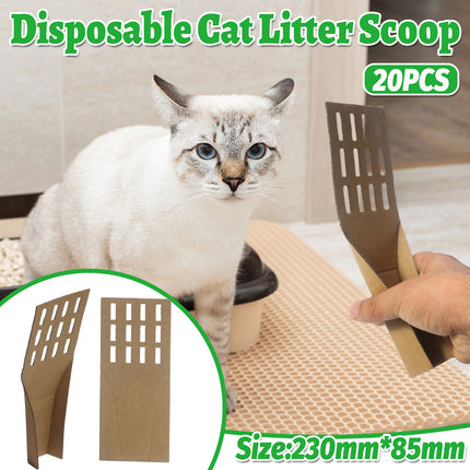20pcs Disposable Cat Litter Scoop Biodegradable Excrement Shovel One Time Tool