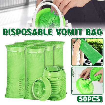 50PCS Motion Sickness Bags Portable Car Travel Vomit Bags for Morning Nausea
