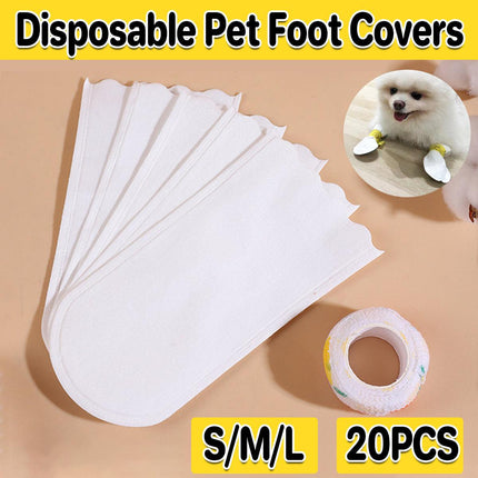 20pcs Disposable Footwear Covers for Dogs Pet Shoe Covers Waterproof Anti-Dirty