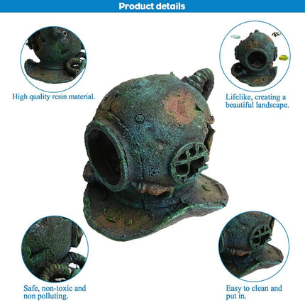 Diving Helmet Decoration Aquarium Ornament Fish Tank Landscape House Decor