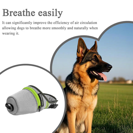 Adjustable Breathable Dog Muzzle with Reflective Strip Zipper Design S/M/L