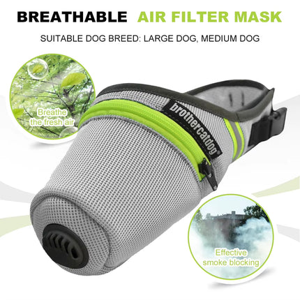 Adjustable Breathable Dog Muzzle with Reflective Strip Zipper Design S/M/L