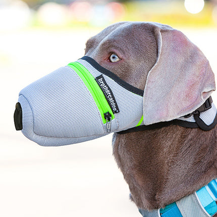 Adjustable Breathable Dog Muzzle with Reflective Strip Zipper Design S/M/L