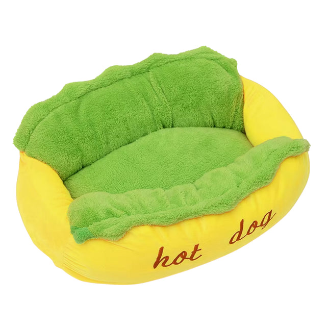 Cute Pet Sleeping Bed Hot Dog Hamburger Cat Dog Kennel Winter Deep Sleep Mat Use