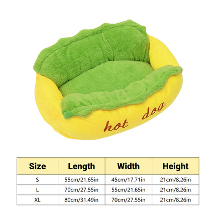Cute Pet Sleeping Bed Hot Dog Hamburger Cat Dog Kennel Winter Deep Sleep Mat Use
