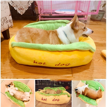 Cute Pet Sleeping Bed Hot Dog Hamburger Cat Dog Kennel Winter Deep Sleep Mat Use