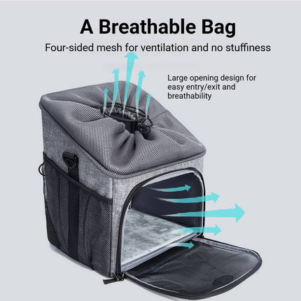 Bike Pet Basket Carrier Bicycle Dog Cat Bag Breathable Mesh Backpack 5 Way Carry