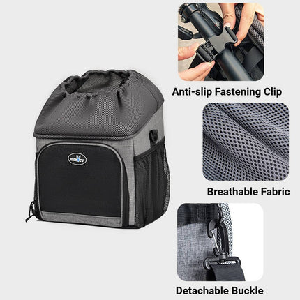 Bike Pet Basket Carrier Bicycle Dog Cat Bag Breathable Mesh Backpack 5 Way Carry