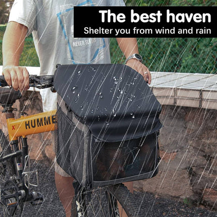 Bike Pet Basket Carrier Bicycle Dog Cat Bag Breathable Mesh Backpack 5 Way Carry