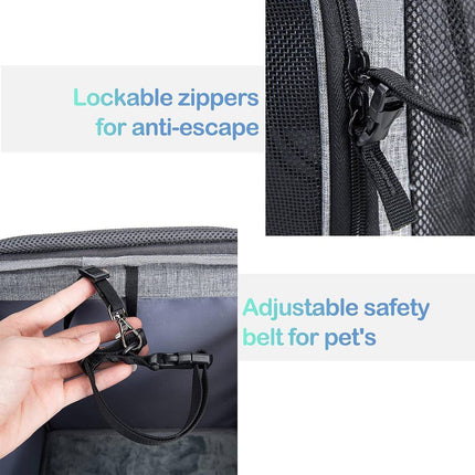 Bike Pet Basket Carrier Bicycle Dog Cat Bag Breathable Mesh Backpack 5 Way Carry