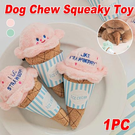 Dog Cat Sniffing Sound Ice Cream Toy Treat Hiding Slow Feeding Foraging Pet Toy