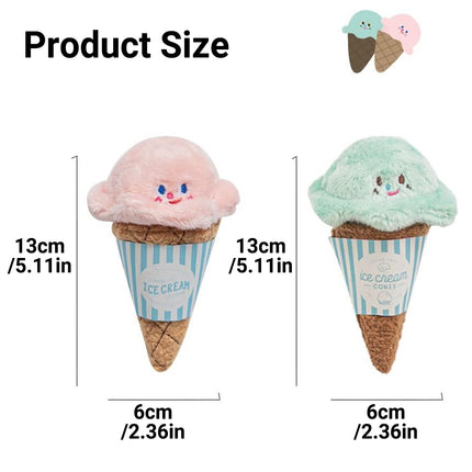 Dog Cat Sniffing Sound Ice Cream Toy Treat Hiding Slow Feeding Foraging Pet Toy