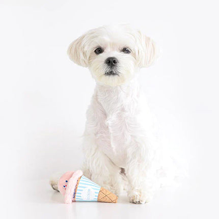 Dog Cat Sniffing Sound Ice Cream Toy Treat Hiding Slow Feeding Foraging Pet Toy