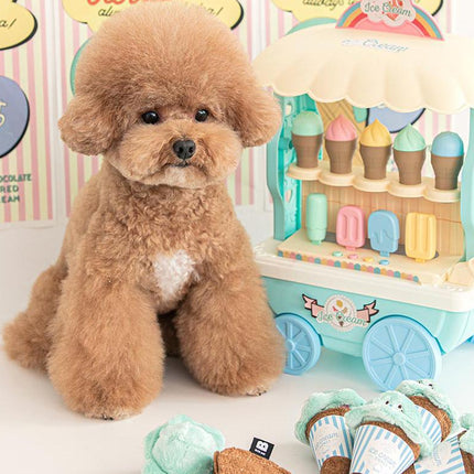 Dog Cat Sniffing Sound Ice Cream Toy Treat Hiding Slow Feeding Foraging Pet Toy